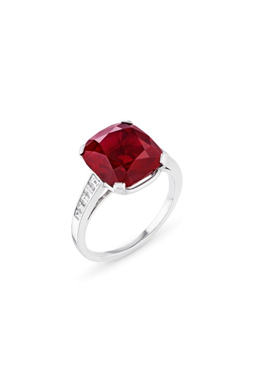 Platinum Ruby and Diamond Ring