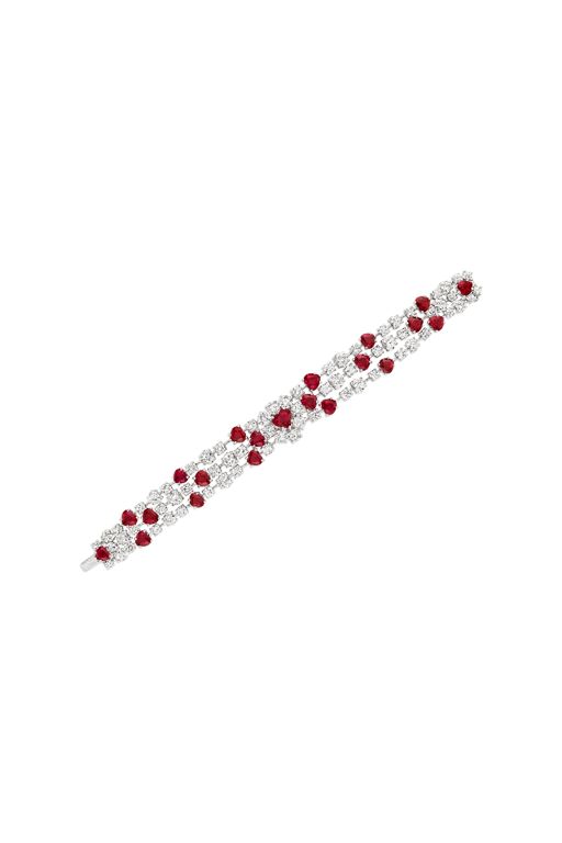 Platinum Ruby and Diamond Bracelet
