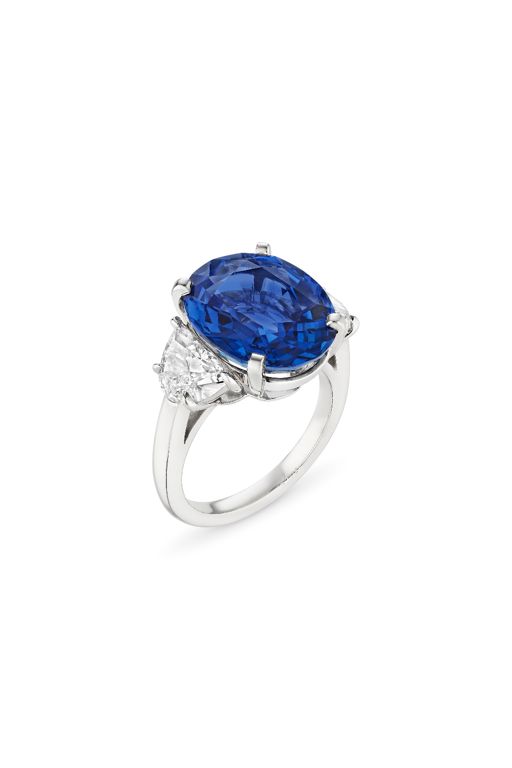 Platinum Sapphire and Diamond Ring