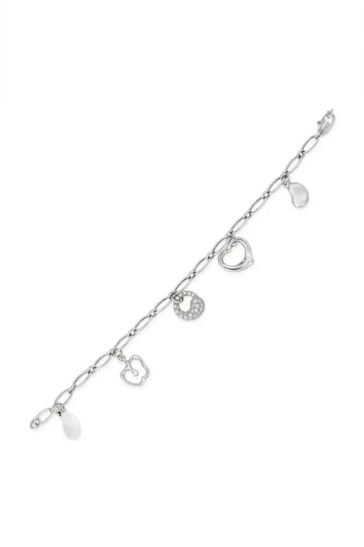 Platinum Diamond and Rock Crystal Bracelet