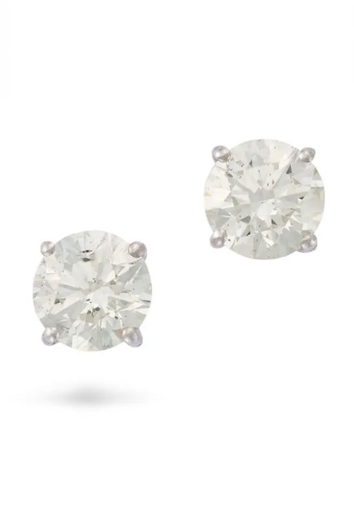 Pair of Platinum Diamond Earrings