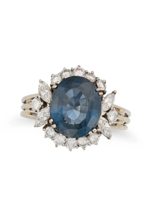 18k Gold Spinel and Diamond Ring