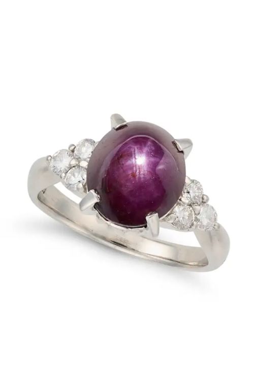 Platinum Ruby and Diamond Ring