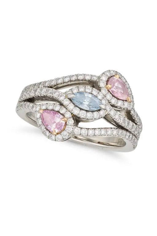 18k Gold and Platinum Diamond Ring