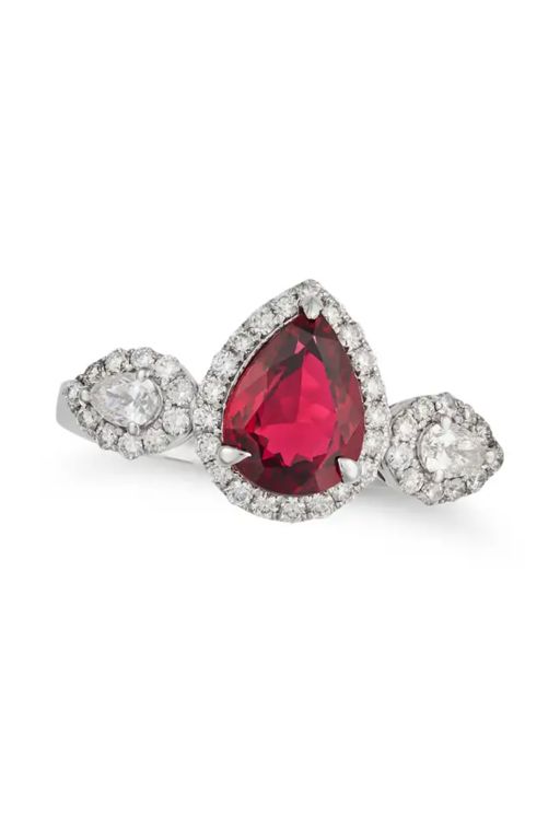 18k Gold Spinel and Diamond Ring