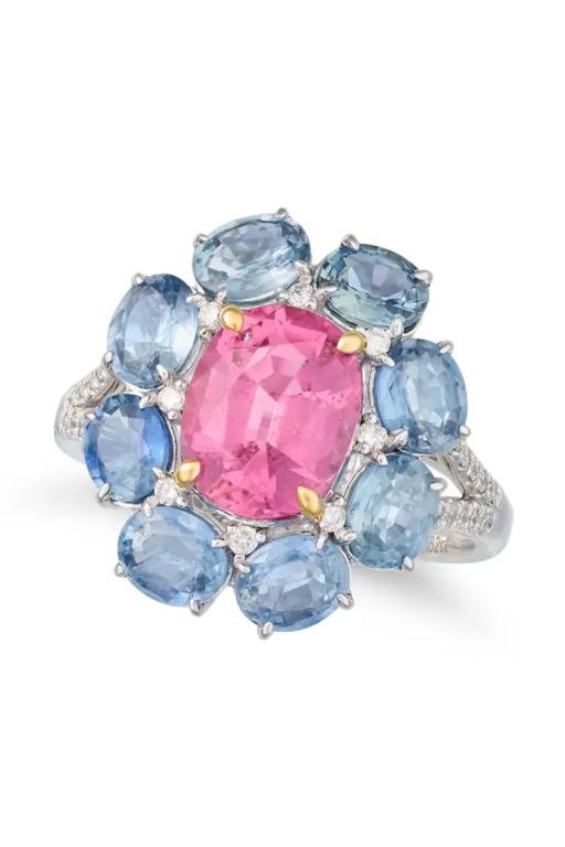 Platinum Multi-Gem Ring