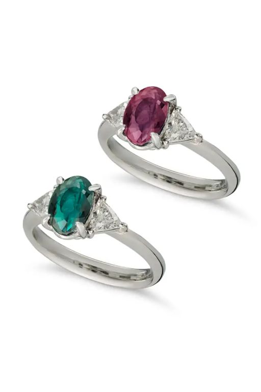 Platinum Alexandrite and Diamond Ring
