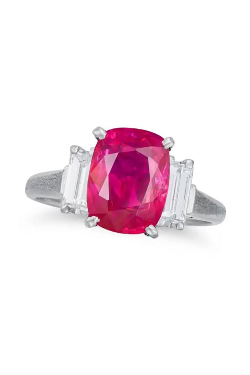 Platinum Ruby and Diamond Ring