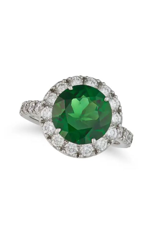 Platinum Tourmaline and Diamond Ring
