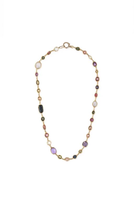 18k Gold Multi-Gem Necklace