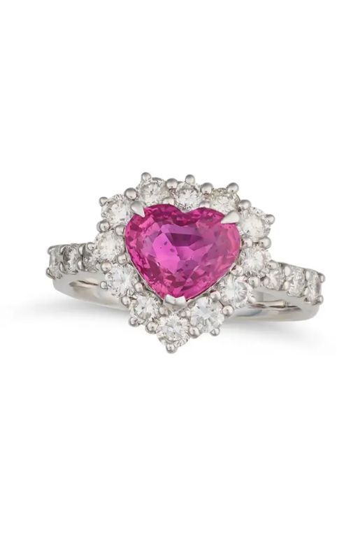 Platinum Ruby and Diamond Ring