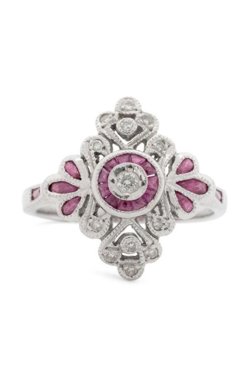 14k Gold Ruby and Diamond Ring