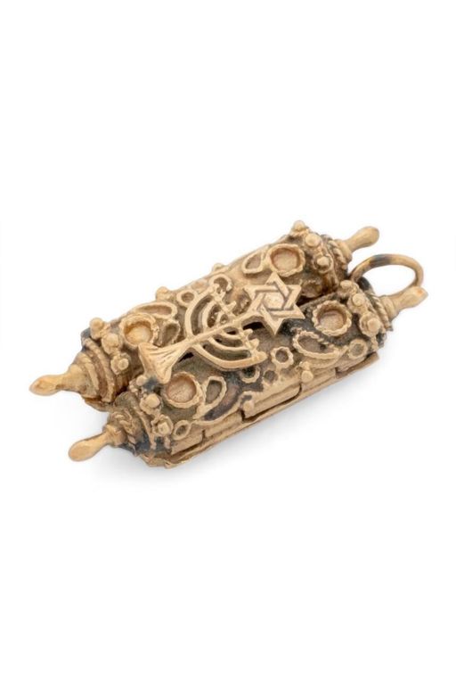 14k Gold Torah Pendant
