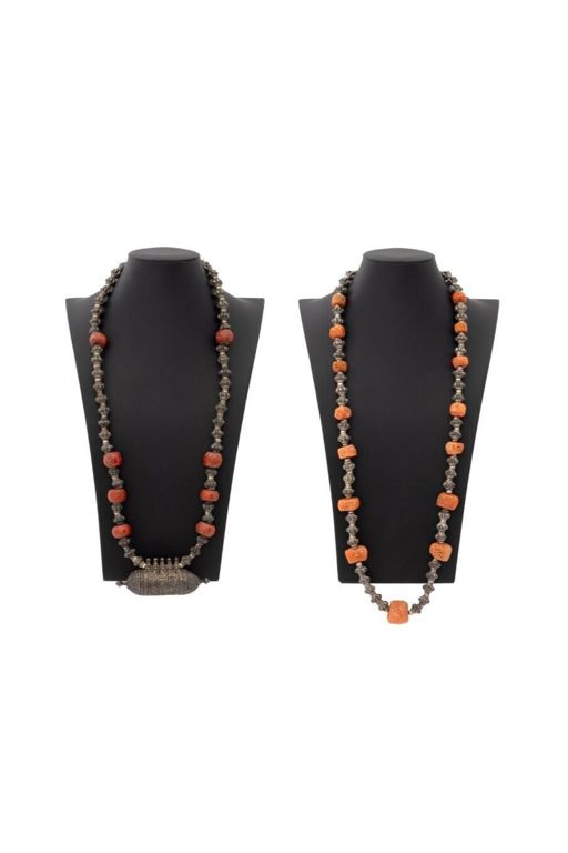 Two Silver Coral Necklaces