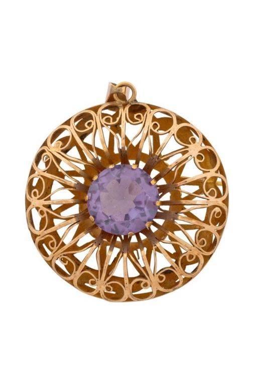 14k Gold Sapphire Pendant/Brooch