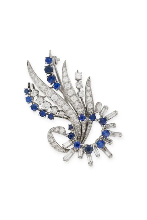 Sapphire and Diamond Brooch