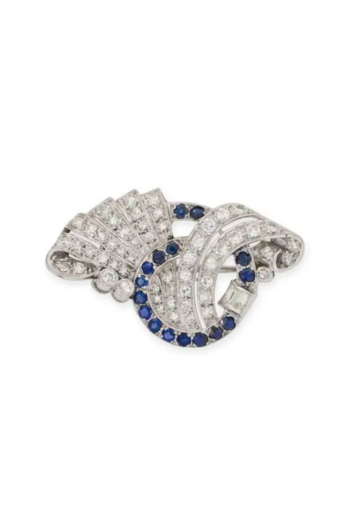 Sapphire and Diamond Brooch