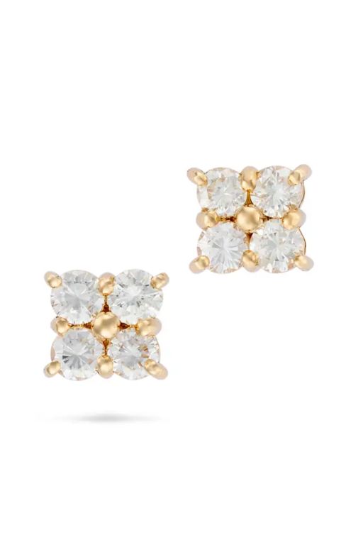 Pair of 18k Gold Diamond Earrings