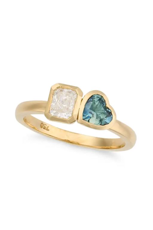18k Gold Sapphire and Diamond Ring
