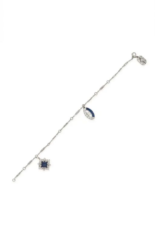 Platinum Sapphire and Diamond Bracelet
