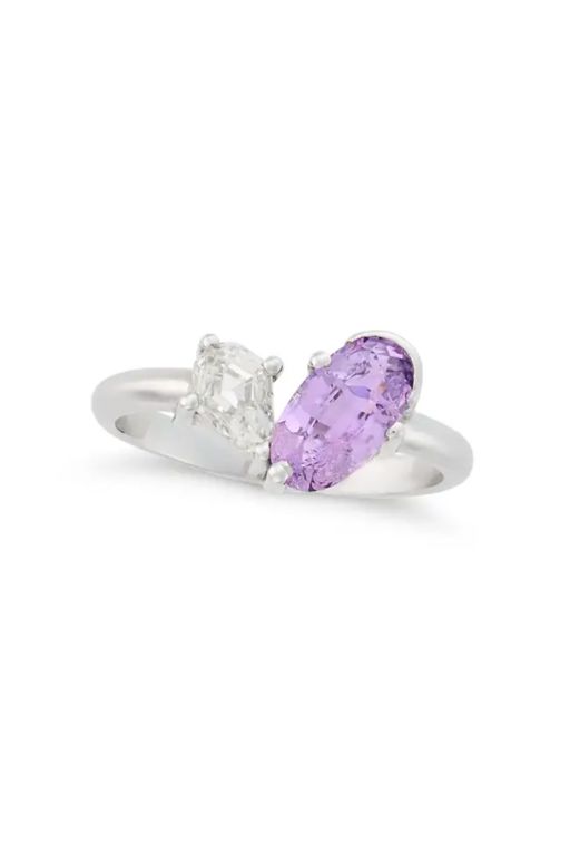 Platinum Sapphire and Diamond Ring