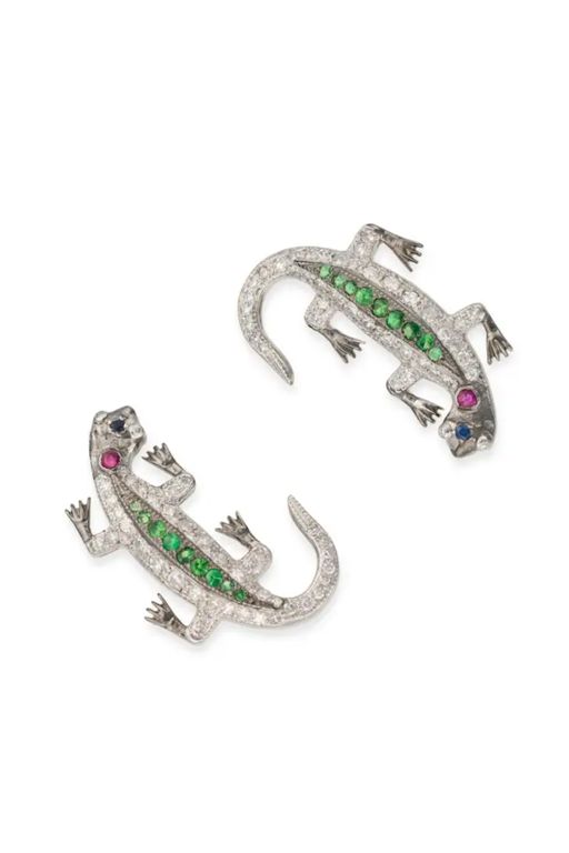 Pair of 18k Gold Multi-Gem Cufflinks