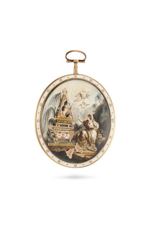 Hairwork and Enamel Mourning Pendant