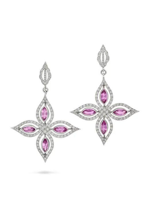 Platinum Sapphire and Diamond Earrings