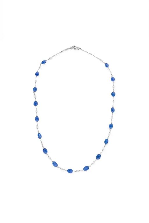 Platinum Sapphire and Diamond Necklace