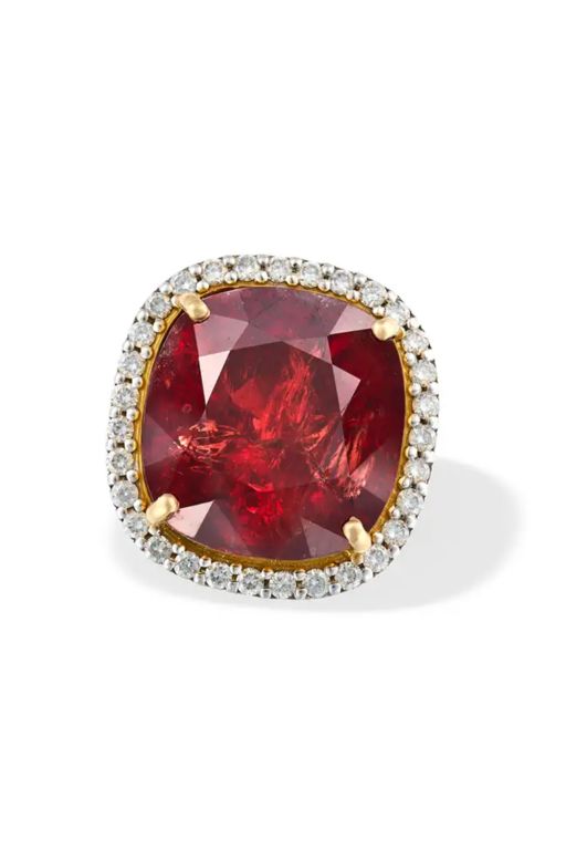 Spinel and Diamond Ring