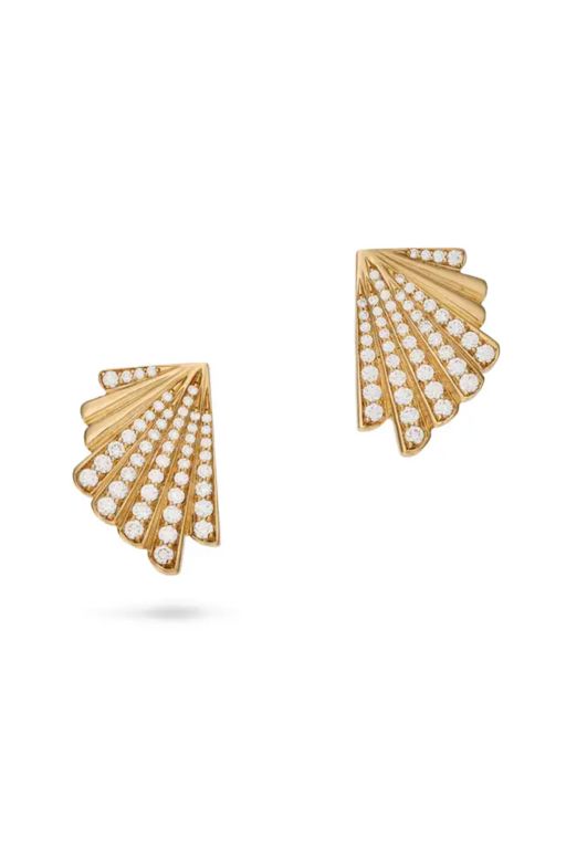 Pair of 18k Gold Diamond Earrings