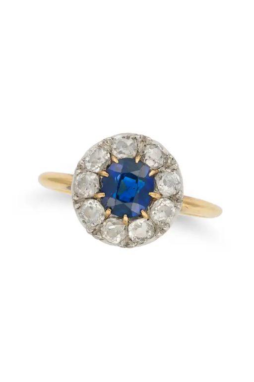 18k Gold Sapphire and Diamond Ring