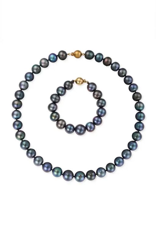 14k Gold Pearl Jewelry Set