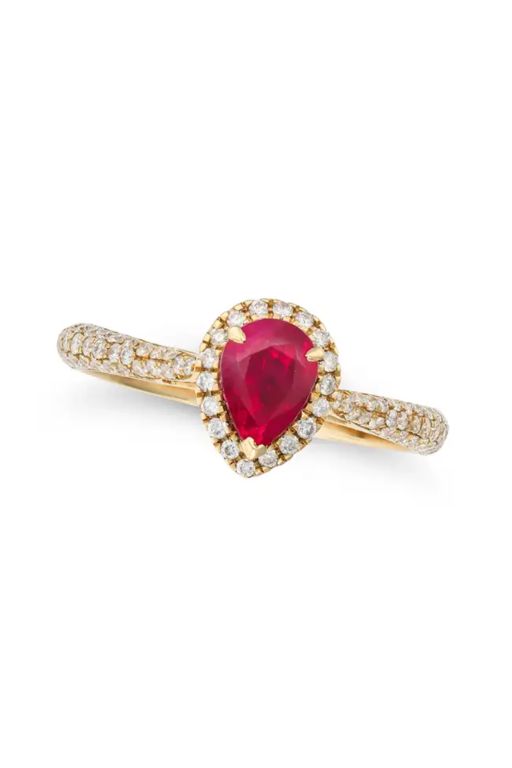 18k Gold Ruby and Diamond Ring