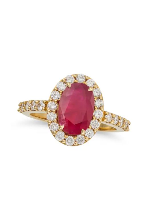 18k Gold Ruby and Diamond Ring