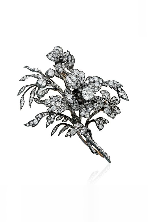 Gold and Silver Diamond Brooch