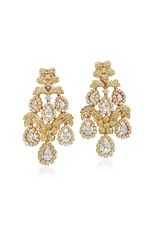 Yellow Gold Diamond Earrings