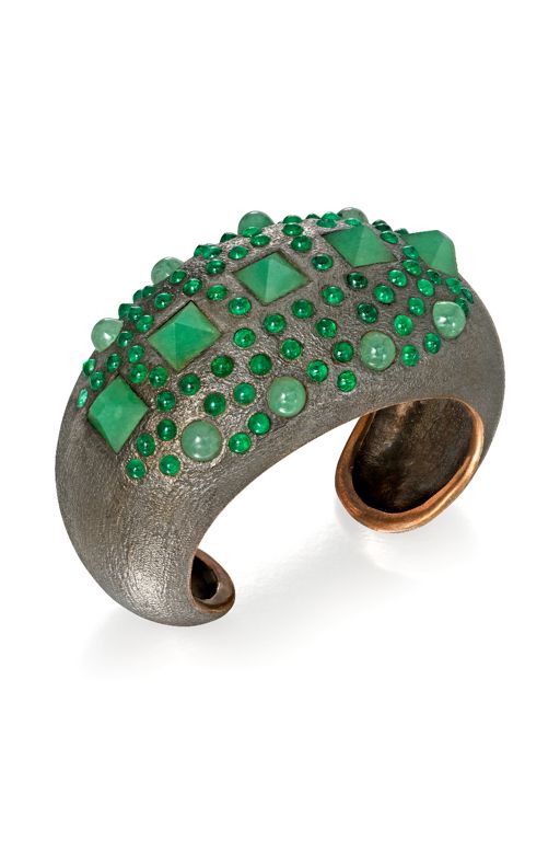 Bronze Aventurine Quartz and Emerald Bracelet