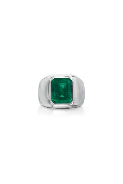 Platinum Emerald Ring