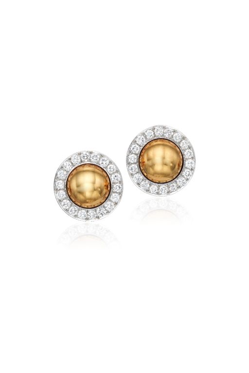 Pair of 18k Gold Diamond Earrings