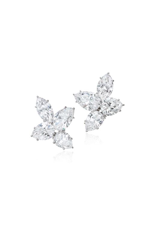 Pair of Platinum Diamond Earrings