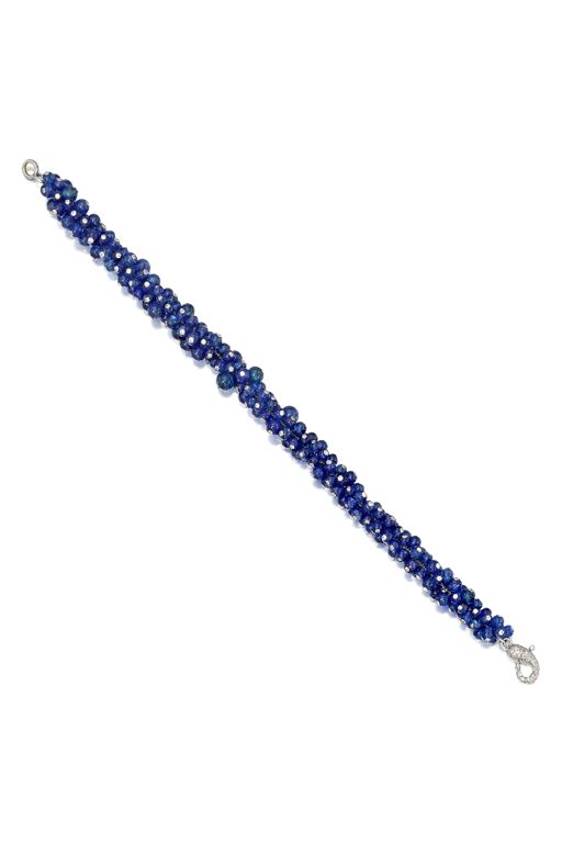 18k Gold Sapphire and Diamond Bracelet