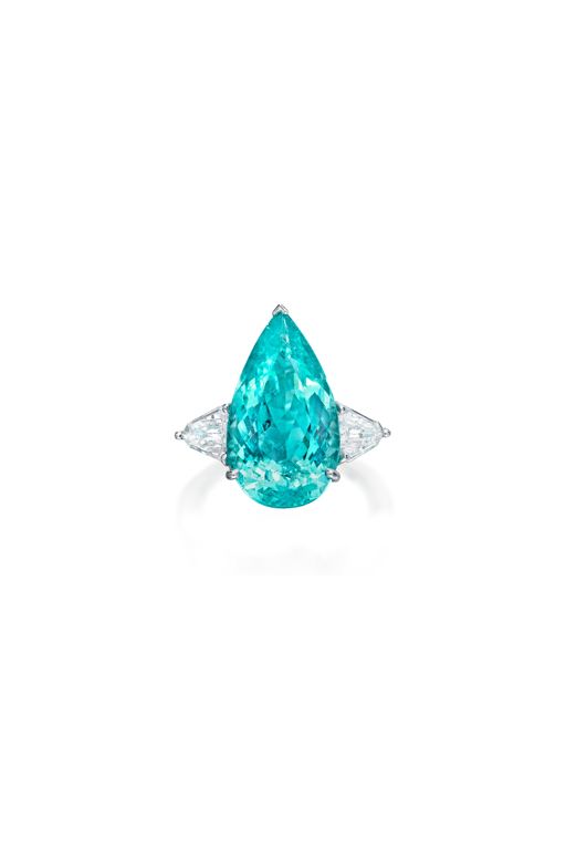 White Gold Tourmaline and Diamond Ring