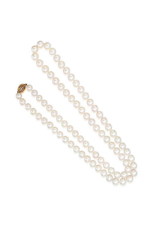 14k Gold Pearl and Diamond Necklace