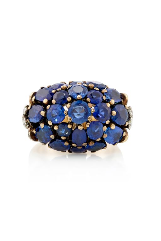 9k Gold Sapphire and Diamond Ring