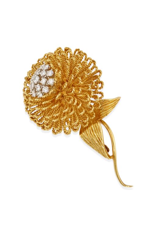 Gold Diamond Brooch