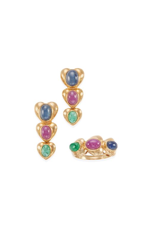 14k Gold Multi-Gem Jewelry Set