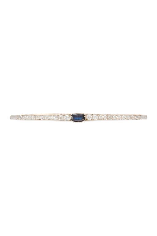 14k Gold Sapphire and Diamond Brooch