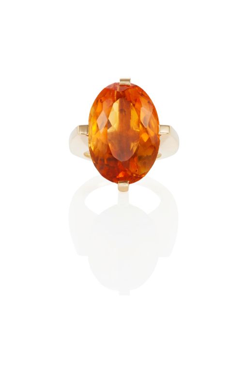 14k Gold Citrine Ring