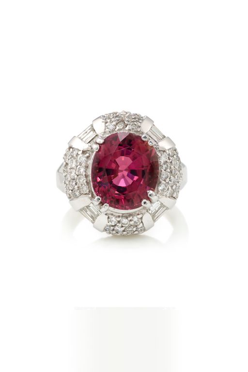 14k Gold Tourmaline and Diamond Ring